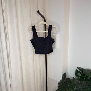 Black Seamless Crop Top - Size M